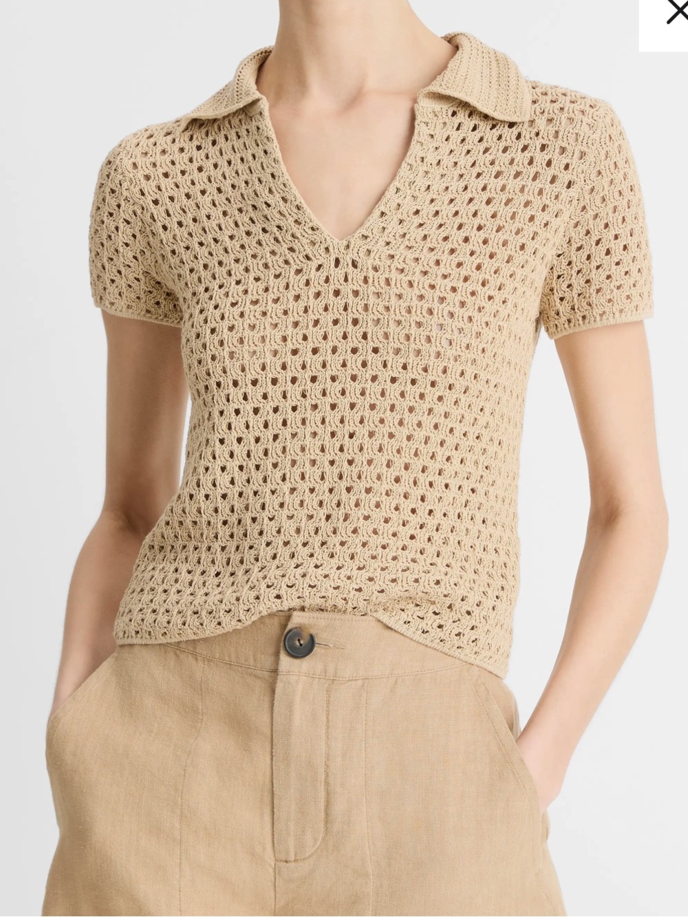 Vince // NWOT Open Stitch Cotton Johnny Collar Sweater